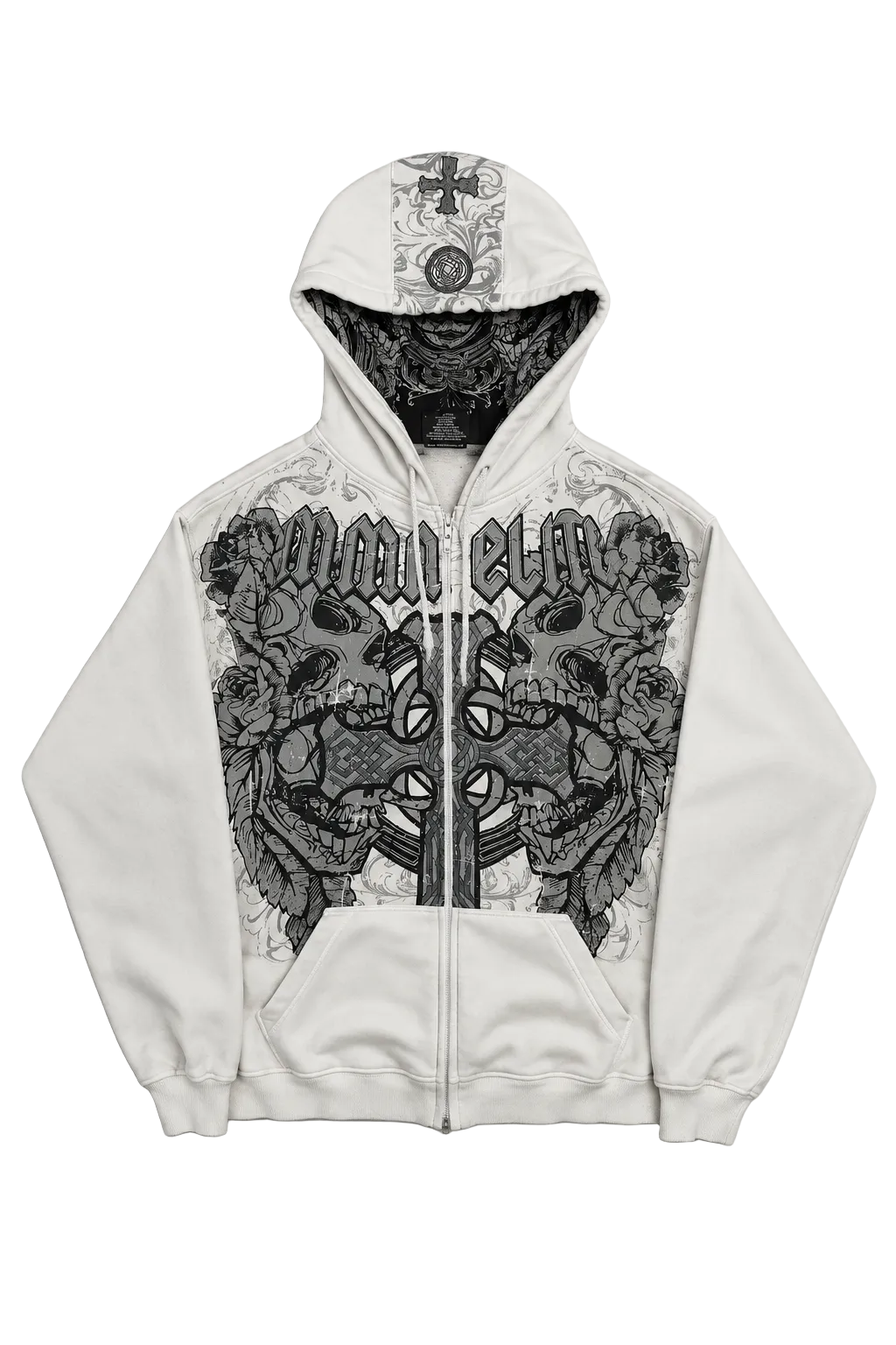 MMA ELITE IVORY SKULL REQUIEM HOODIE