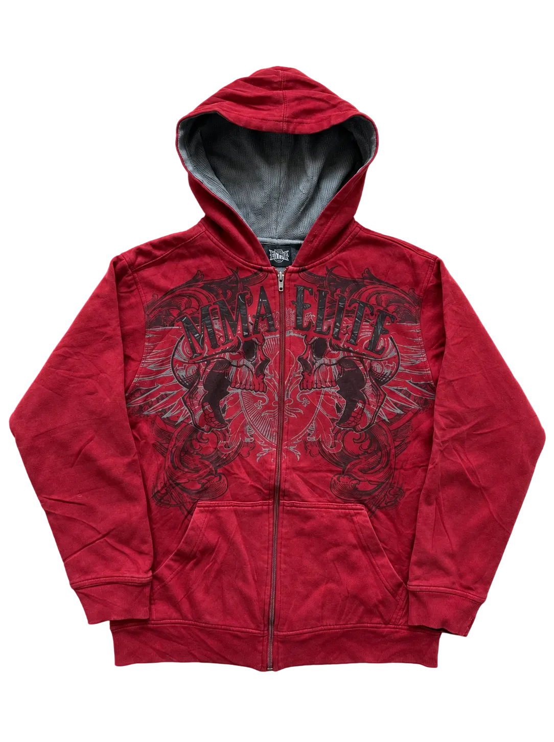 MMA ELITE CRIMSON SKULL WINGS ZIP HOODIE
