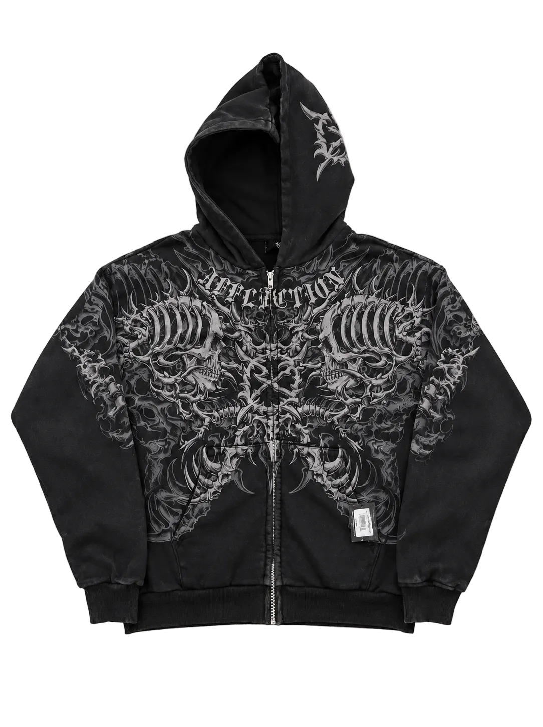AFFLICTION SKELETAL RIBCAGE ZIP HOODIE