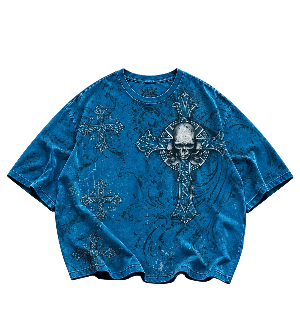 MMA ELITE COBALT DEATH CROSS TEE