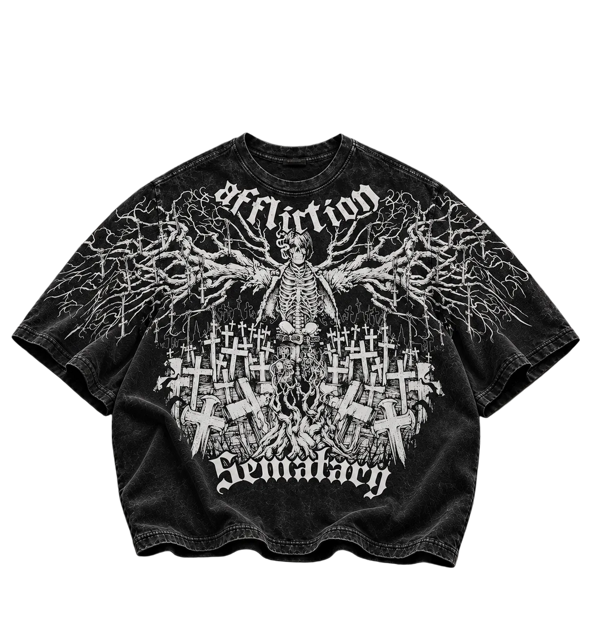 AFFLICTION GRAVEYARD SKELETON TEE
