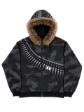 BULLET CAMO FUR ZIP HOODIE