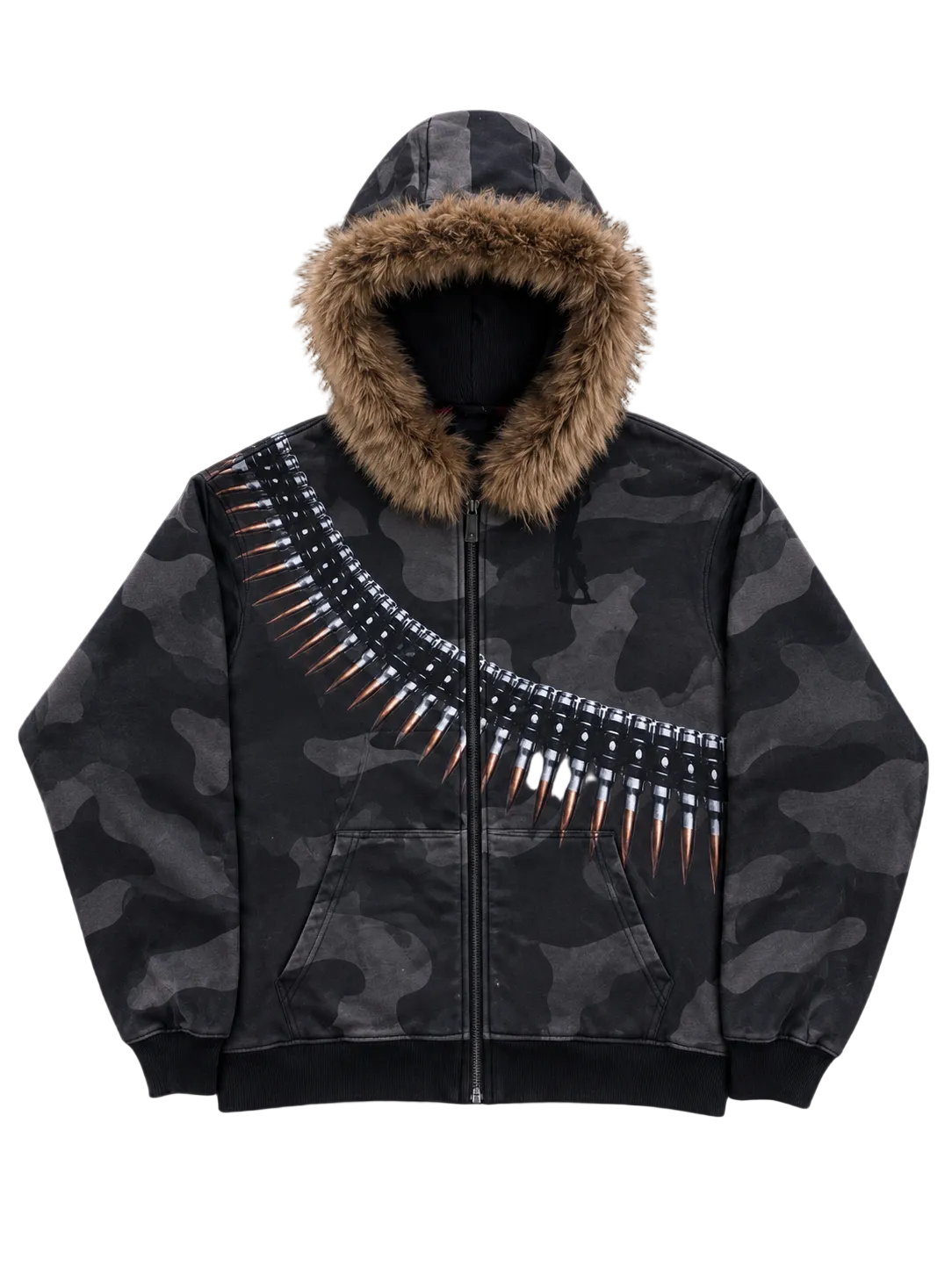 BULLET CAMO FUR ZIP HOODIE